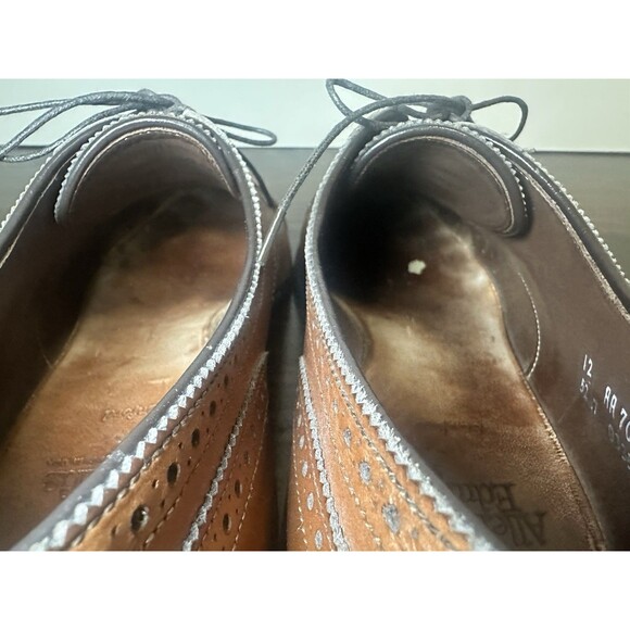 ALLEN EDMONDS Sanford Brogue Oxford Brown Cap Toe Dress Shoes Men's 12 AA - Picture 10 of 13